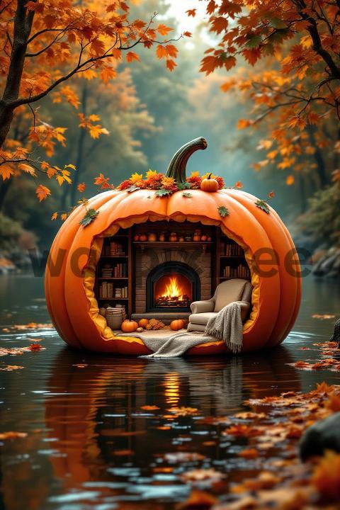 Cozy Pumpkin Retreat by the River