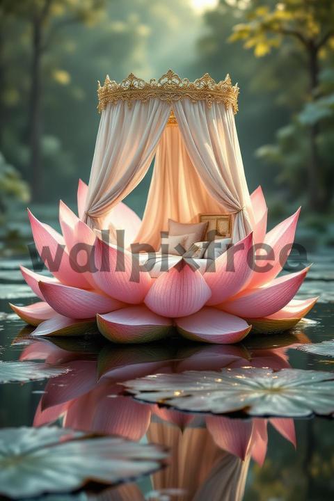 Lotus Flower Bed on Water