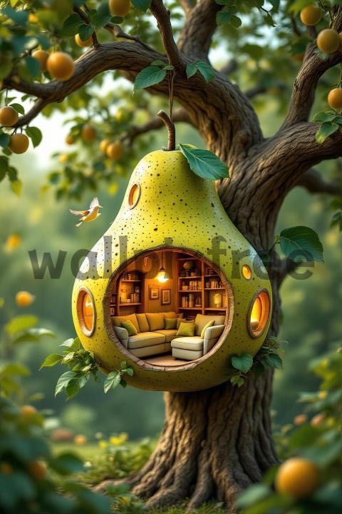 Whimsical Pear Treehouse Interior