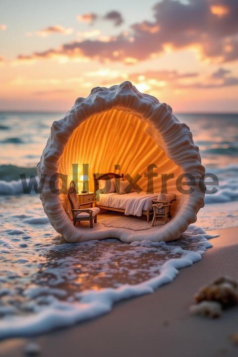 Seashell Beach Bedroom at Sunset