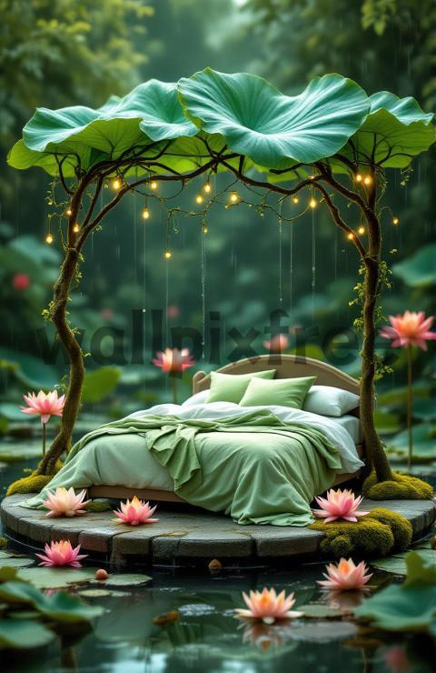 Fantasy Bed in Lotus Pond