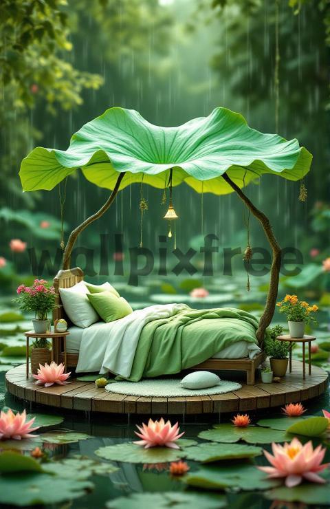 Fantasy Bed in Lotus Pond