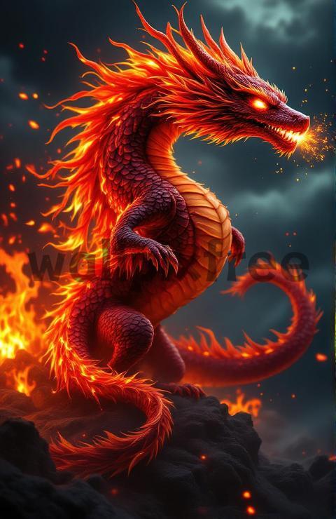 Fiery Dragon Illustration