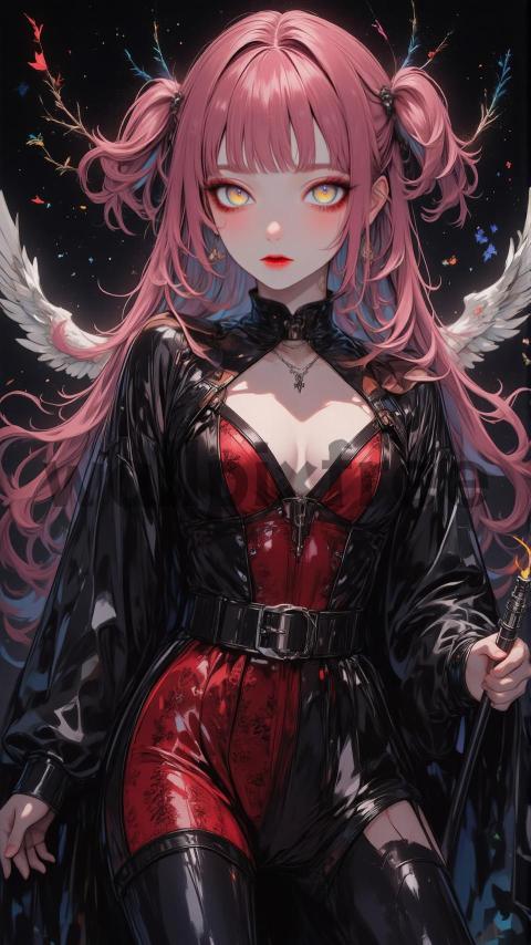 Anime Character with Wings and Pink Hair