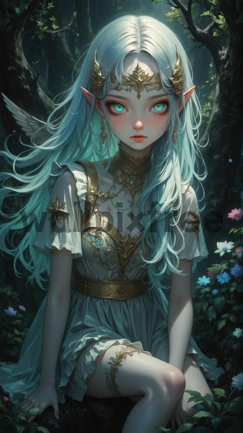 Mystical Elf in Enchanted Forest