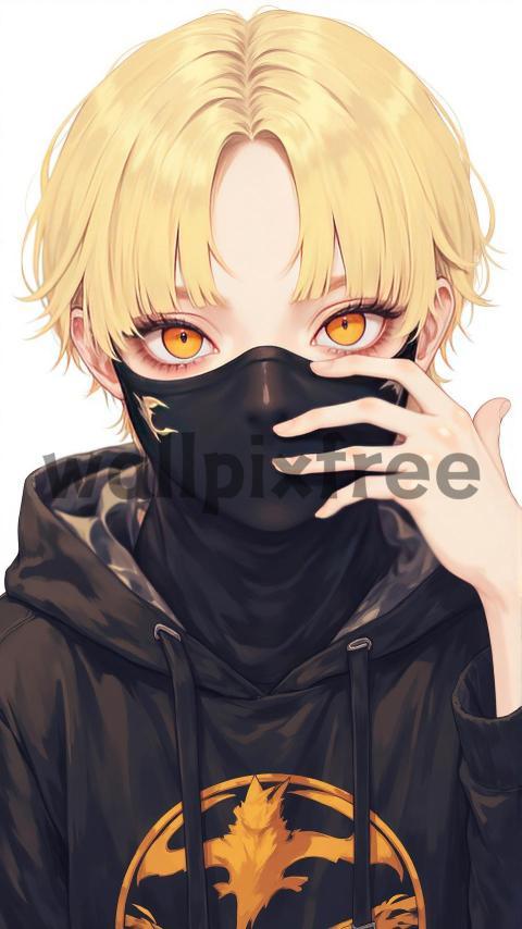 Anime Character with Mask and Blonde Hair