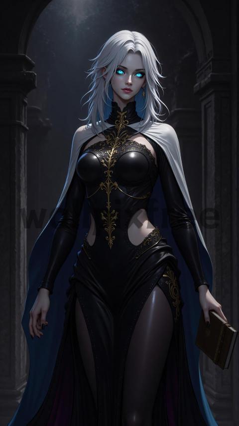 Mystical Sorceress in Gothic Attire